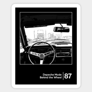 Behind The Wheel / Minimalist Graphic Design Artwork Magnet